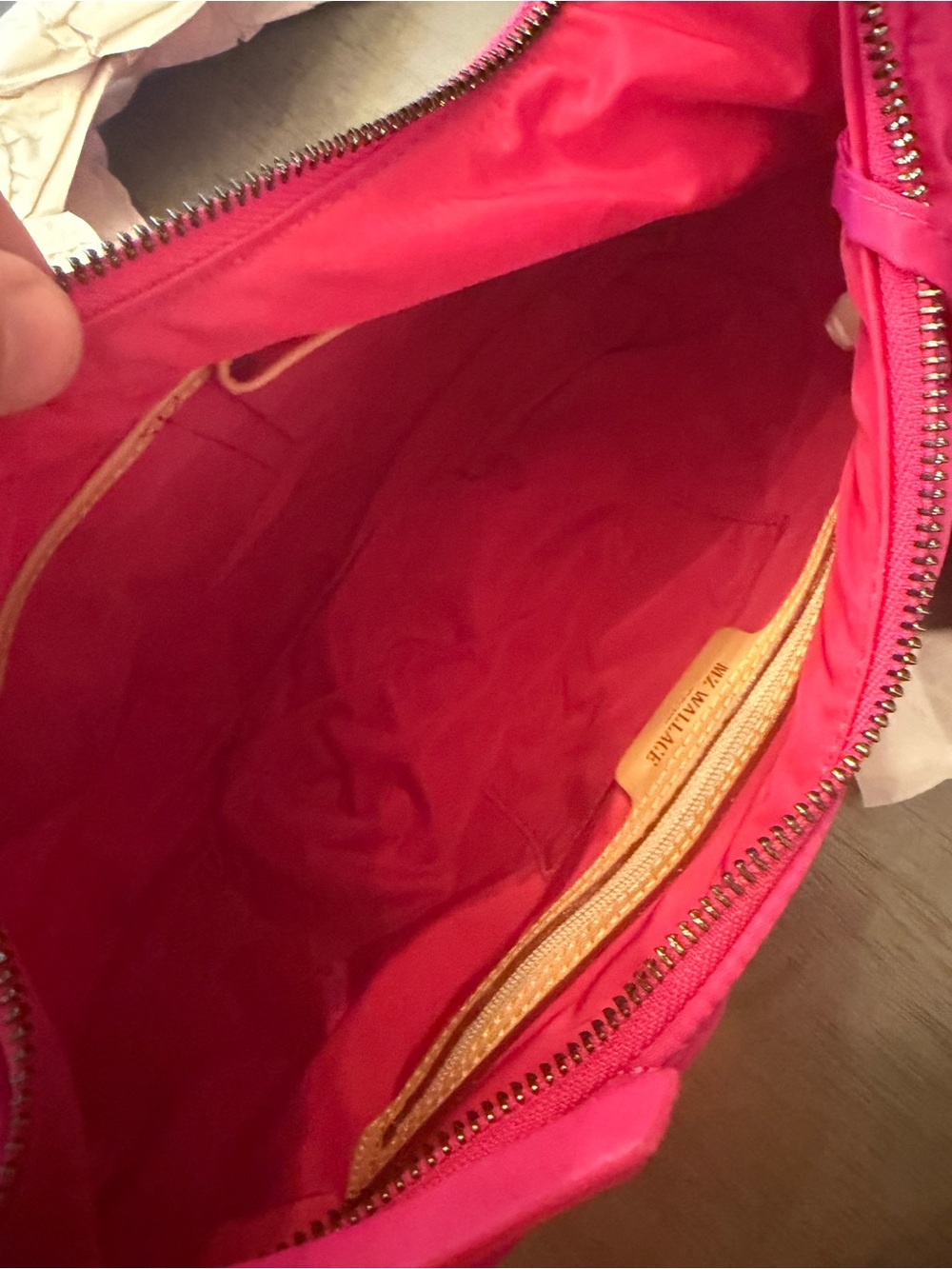 MZ Wallace Fuchsia Quilted Fringe Hobo Crossbody Bag - Picture 5 of 8